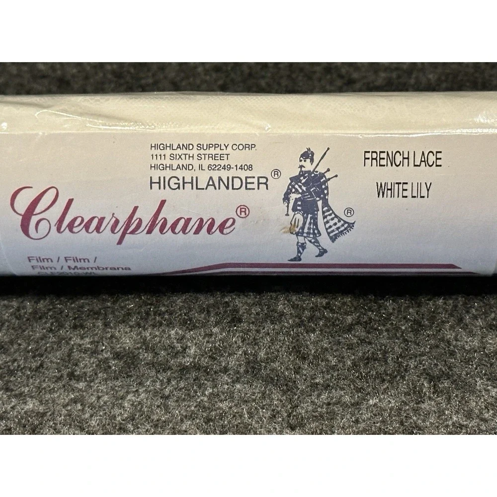 NEW Highlander Clearphane White French Lace Transparent Film 20
